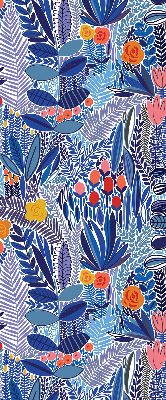 Fabric roller blind for window Colorful plants
