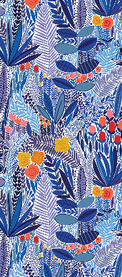 Fabric roller blind for window Colorful plants