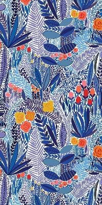 Fabric roller blind for window Colorful plants