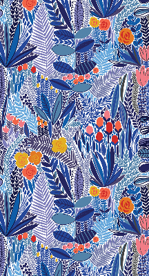 Fabric roller blind for window Colorful plants