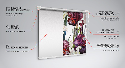 Fabric roller blind for window Little flowers