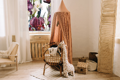 Fabric roller blind for window Little flowers