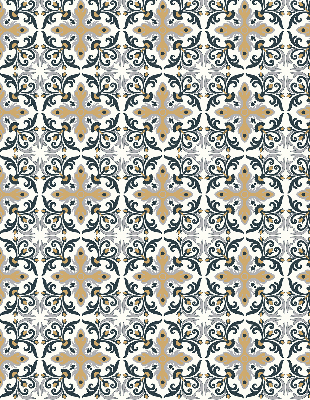 Blackout roller blind Moroccan tile