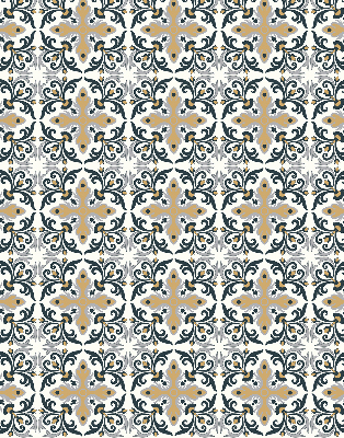 Blackout roller blind Moroccan tile