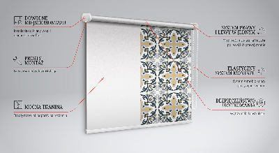 Blackout roller blind Moroccan tile