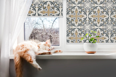 Blackout roller blind Moroccan tile