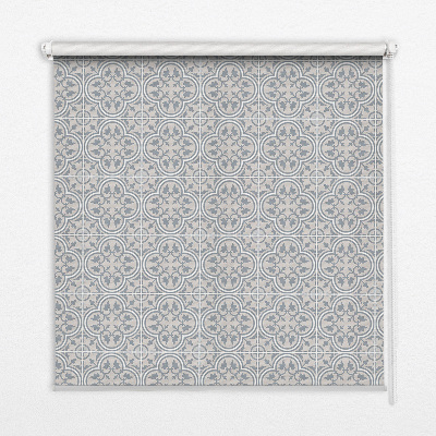 Fabric roller blind for window Portuguese tile
