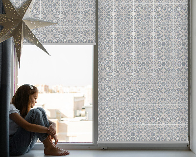 Fabric roller blind for window Portuguese tile