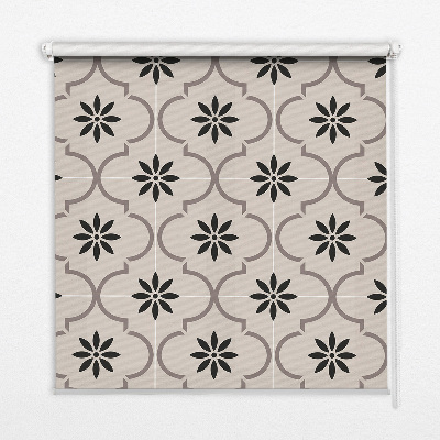Blackout roller blind for window Moroccan flower-shaped tile