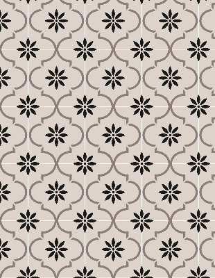 Blackout roller blind for window Moroccan flower-shaped tile