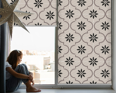 Blackout roller blind for window Moroccan flower-shaped tile