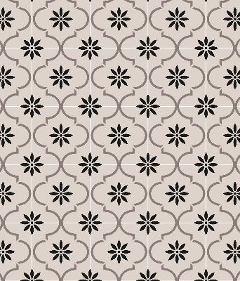 Blackout roller blind for window Moroccan flower-shaped tile