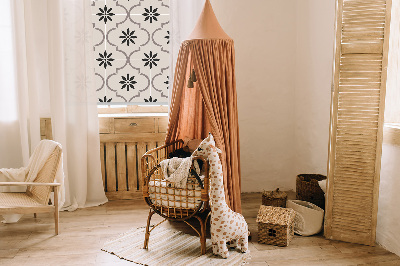 Blackout roller blind for window Moroccan flower-shaped tile