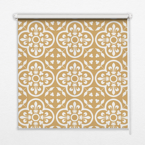 Fabric roller blind for window Portuguese folk pattern tile