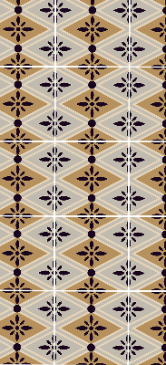 Fabric roller blind for window Flower in a rhombus