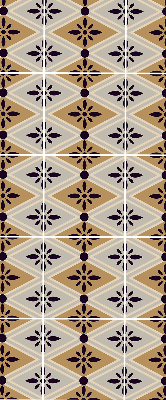 Fabric roller blind for window Flower in a rhombus