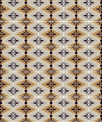 Fabric roller blind for window Flower in a rhombus