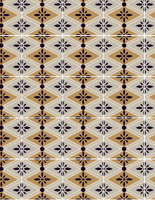 Fabric roller blind for window Flower in a rhombus