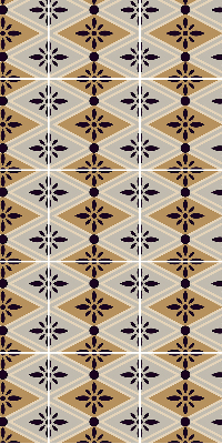 Fabric roller blind for window Flower in a rhombus