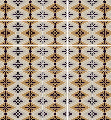 Fabric roller blind for window Flower in a rhombus