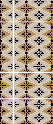 Fabric roller blind for window Flower in a rhombus