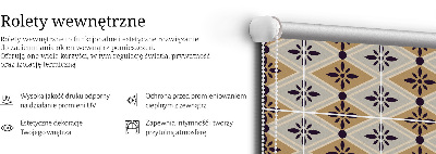 Fabric roller blind for window Flower in a rhombus