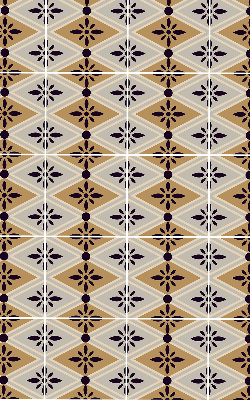 Fabric roller blind for window Flower in a rhombus