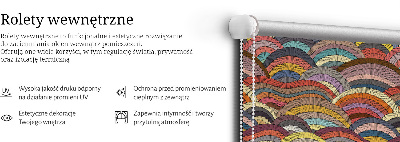 Fabric roller blind for window Waves and semicircles