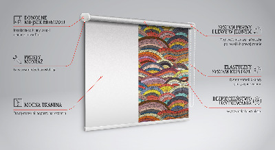 Fabric roller blind for window Waves and semicircles