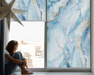 Blackout roller blind for window Blue marble