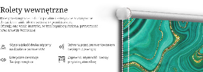 Fabric roller blind for window Green marble