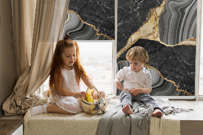 Blackout roller blind Black marble