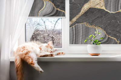Blackout roller blind Black marble