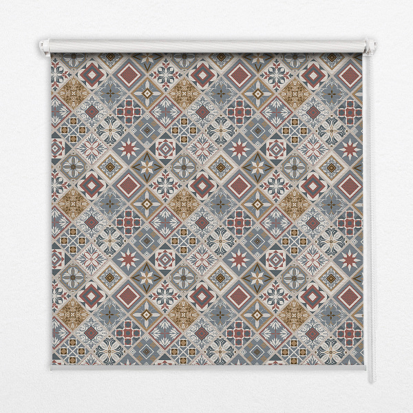 Fabric roller blind for window Decorative rhombuses