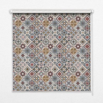 Fabric roller blind for window Decorative rhombuses