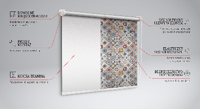 Fabric roller blind for window Decorative rhombuses