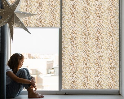 Fabric roller blind for window Golden leaves