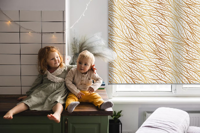 Fabric roller blind for window Golden leaves