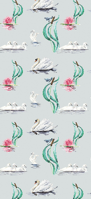 Blackout roller blind for window Swans and ducks