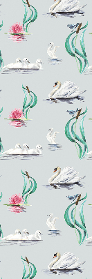 Blackout roller blind for window Swans and ducks