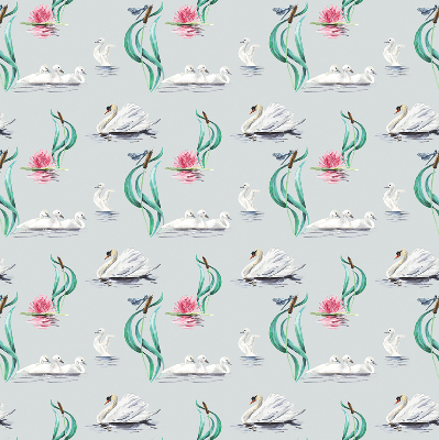 Blackout roller blind for window Swans and ducks
