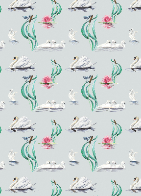 Blackout roller blind for window Swans and ducks