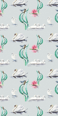 Blackout roller blind for window Swans and ducks