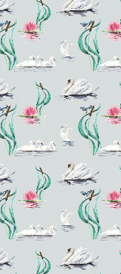 Blackout roller blind for window Swans and ducks
