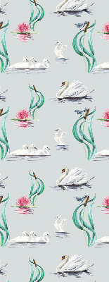 Blackout roller blind for window Swans and ducks