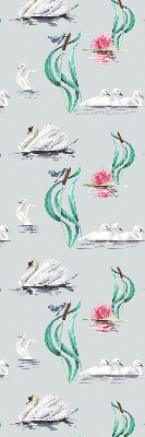 Blackout roller blind for window Swans and ducks