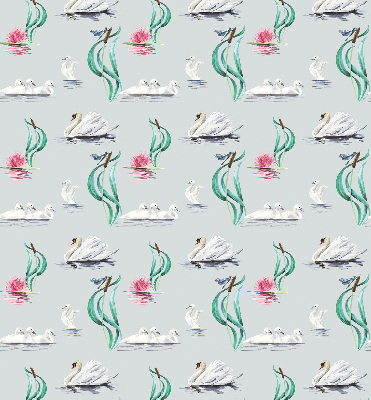 Blackout roller blind for window Swans and ducks