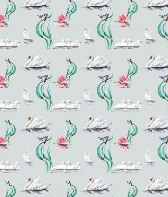 Blackout roller blind for window Swans and ducks