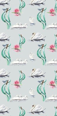 Blackout roller blind for window Swans and ducks