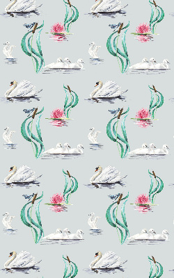 Blackout roller blind for window Swans and ducks